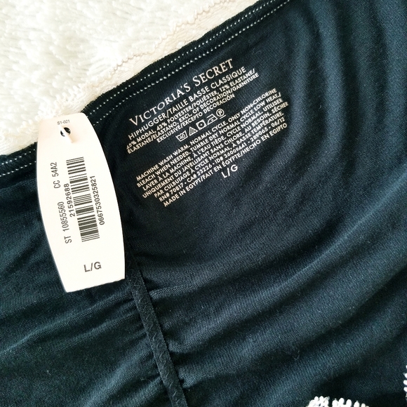 Victoria's Secret Vintage Lace Soft Cotton Modal Hiphugger Panty NWT Black - Picture 4 of 12